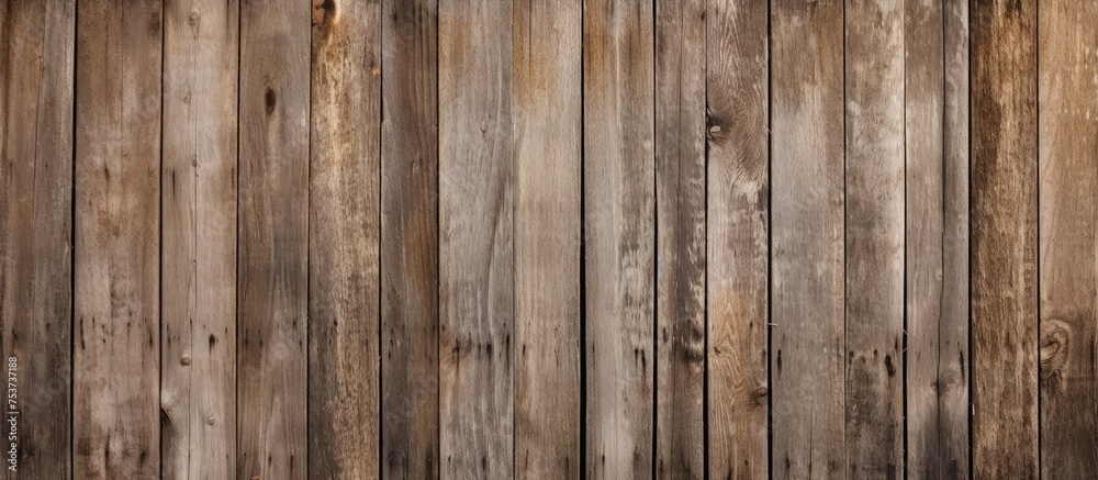 Fototapeta premium Antique wooden fence made from weathered barn board