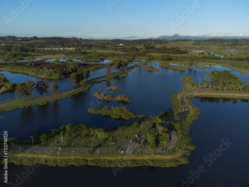 Aerial view of the water park  Curitiba metropolitan area. 