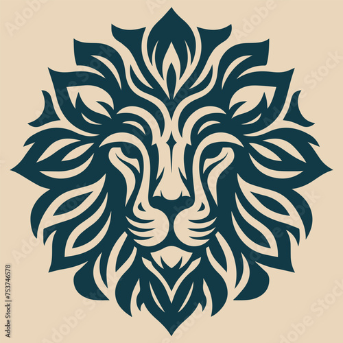 PrintIllustration vector graphic of lion head pattern design. Perfect for a company logo. photo