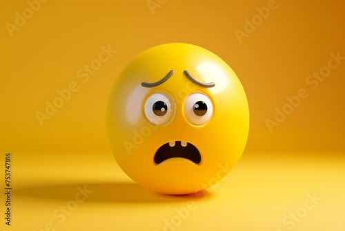 Sick or sad yellow emoji 3d style