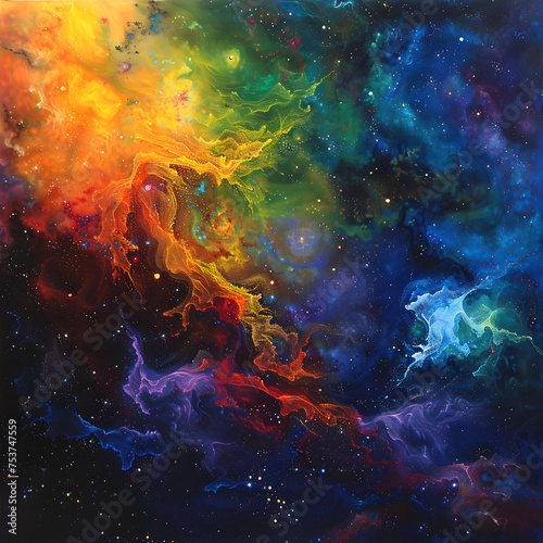 space depicted in colors