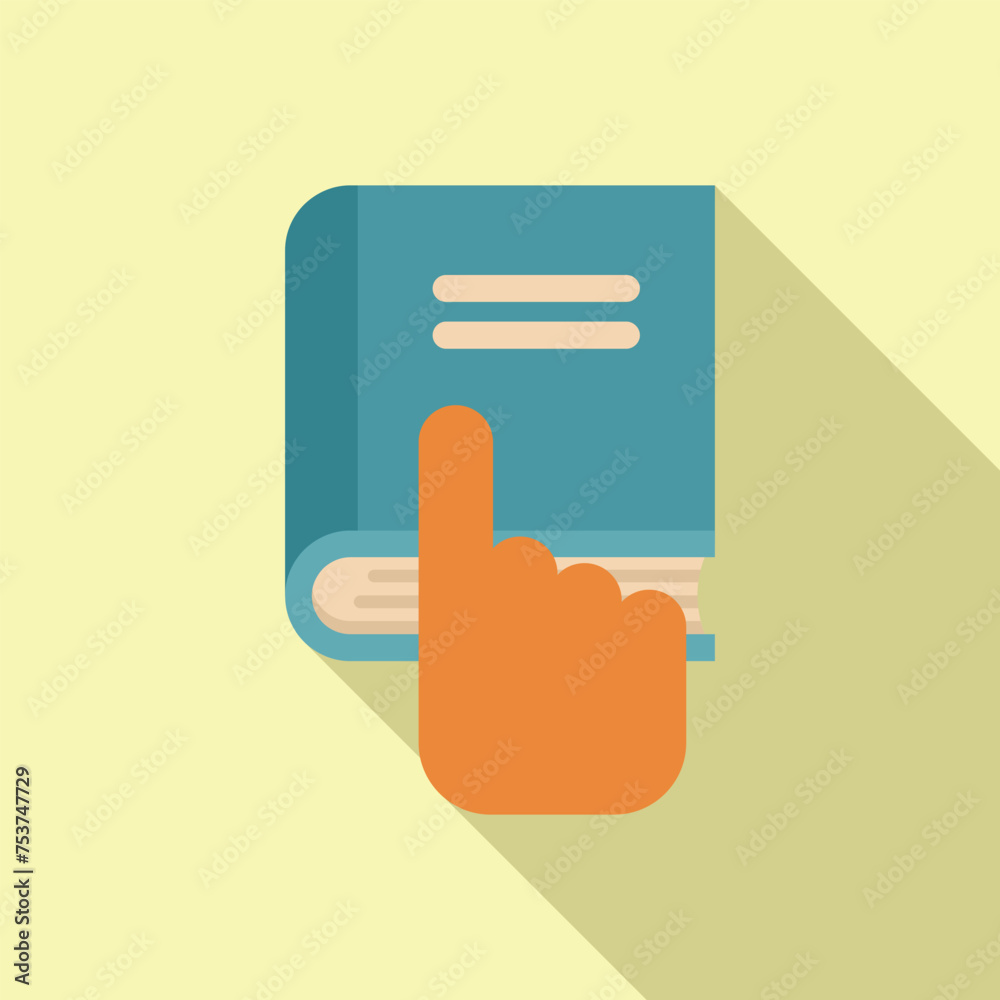 Take book of learning icon flat vector. Reduce information. Busy worker support