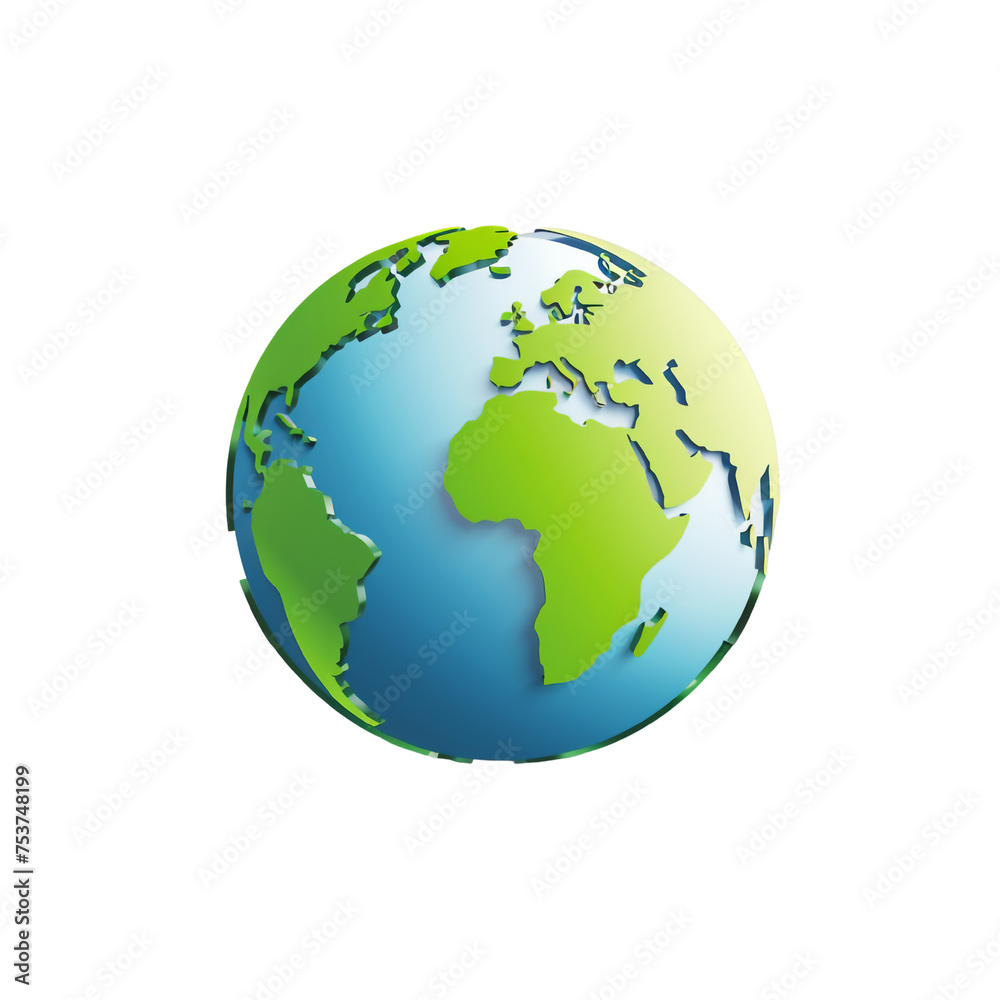 earth globe isolated on white