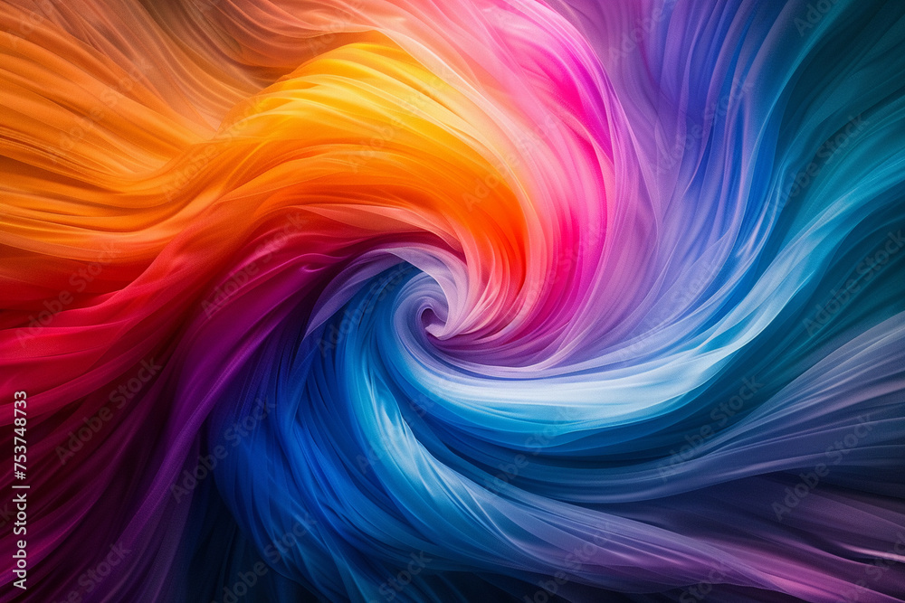 Naklejka premium Swirl of rainbow colors with dynamic essence