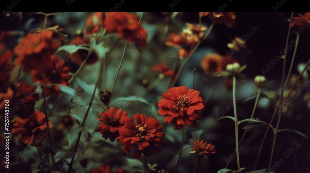 Obraz premium Vintage Garden Marigolds flowers in Soft Focus