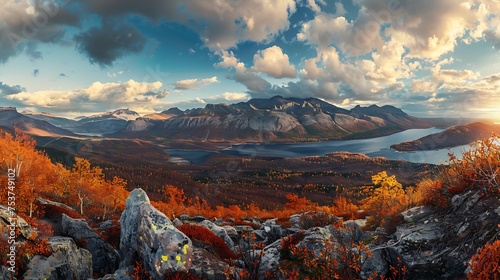 Panorama mountain autumn landscape © Emma