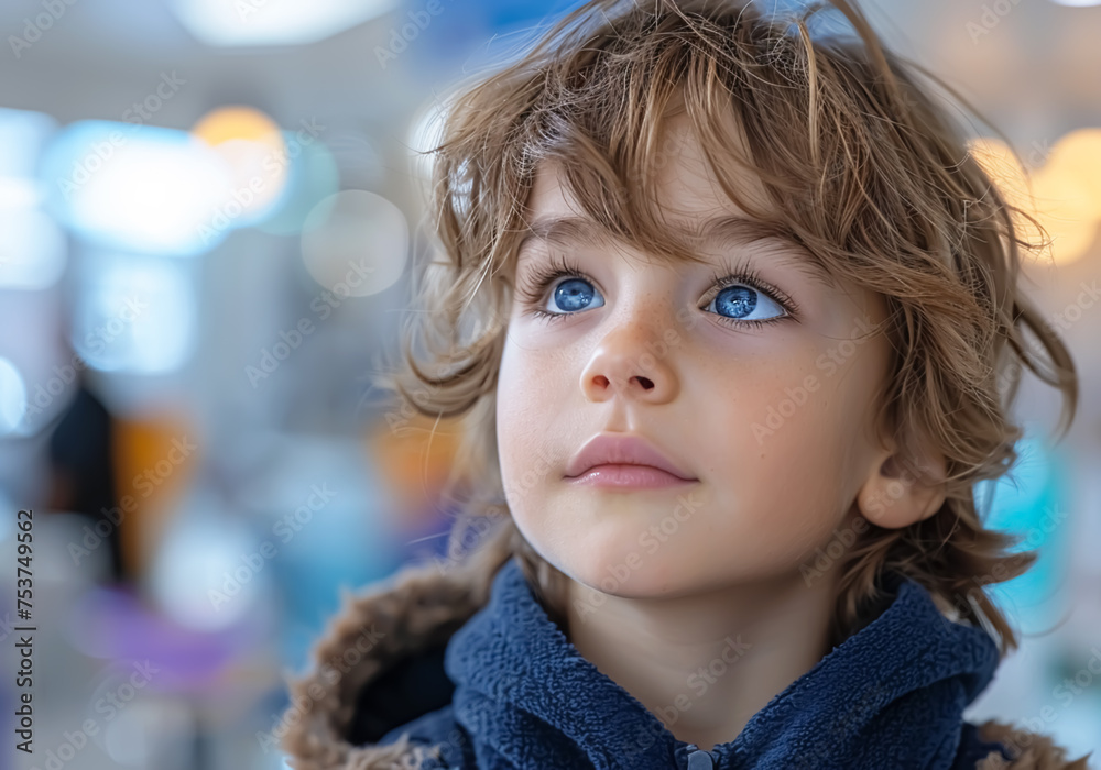 Boy with beautiful blue eyes. AI generated Boy with beautiful blue eyes. AI generated