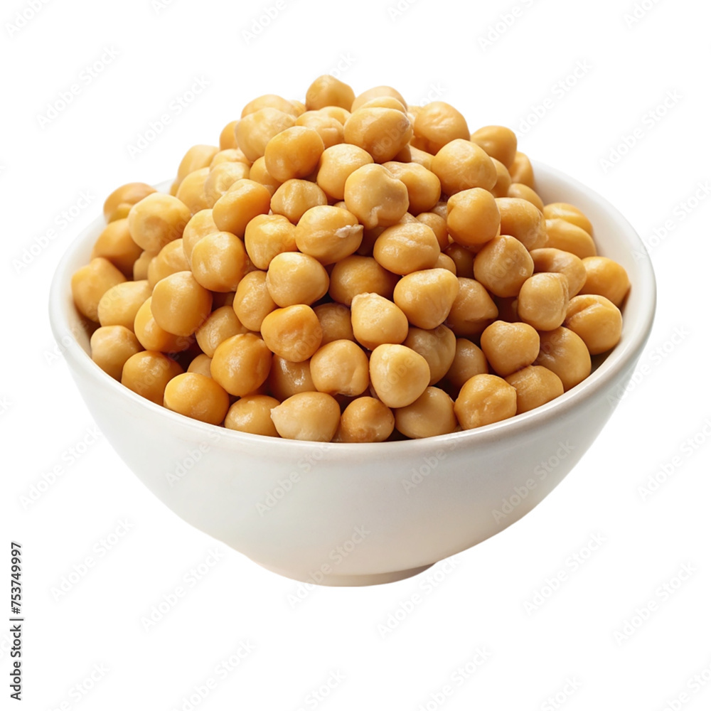 Chickpeas in a bowl isolated on a transparent background. Chickpeas in a bowl isolated on a transparent background.