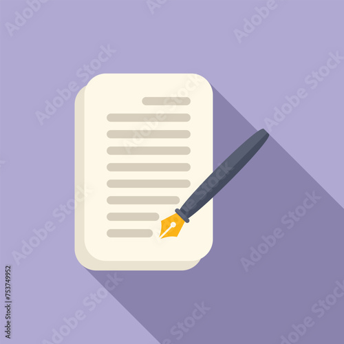 Paper writing help advice icon flat vector. Mental busy support. Therapy information