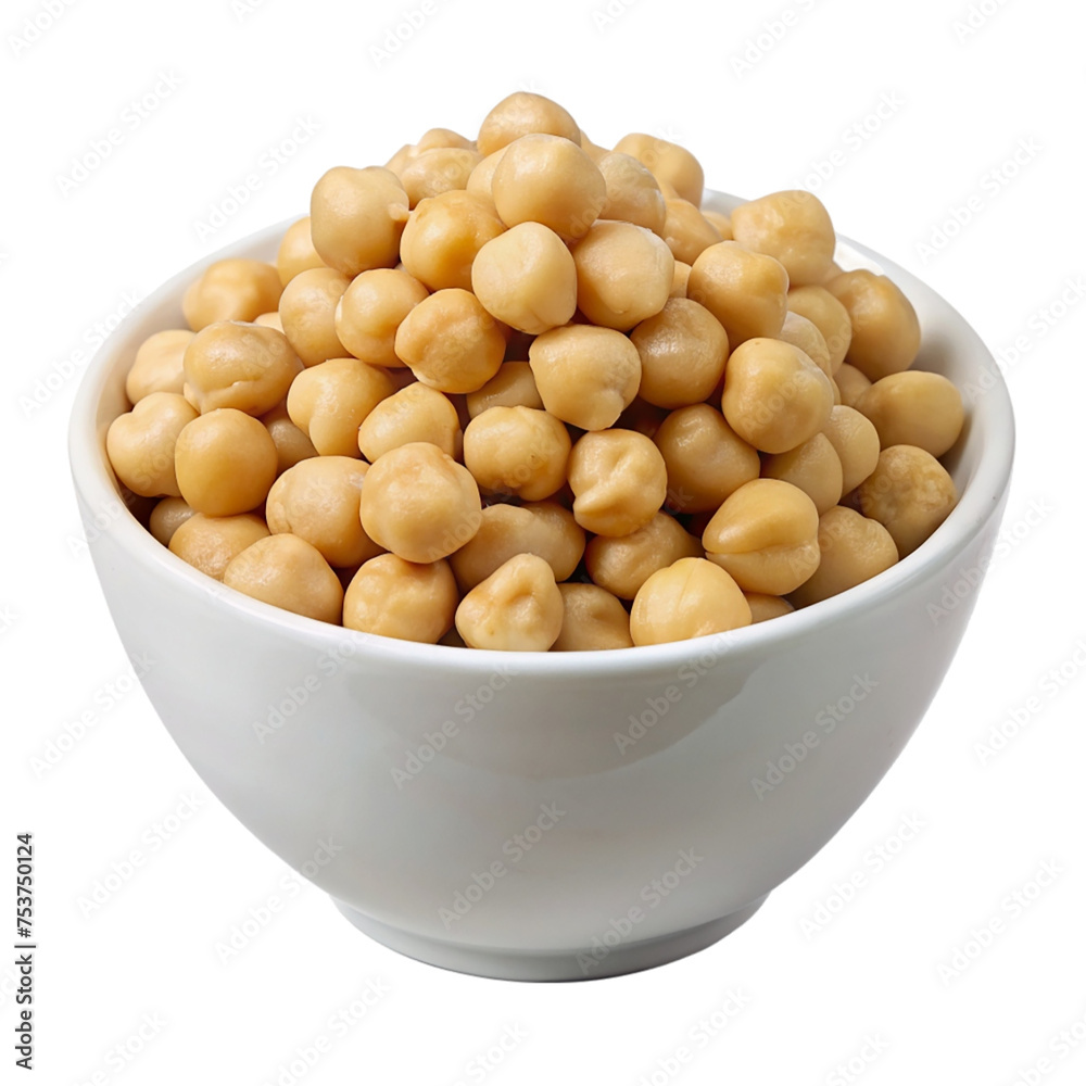 Chickpeas in a bowl isolated on a transparent background. Chickpeas in a bowl isolated on a transparent background.