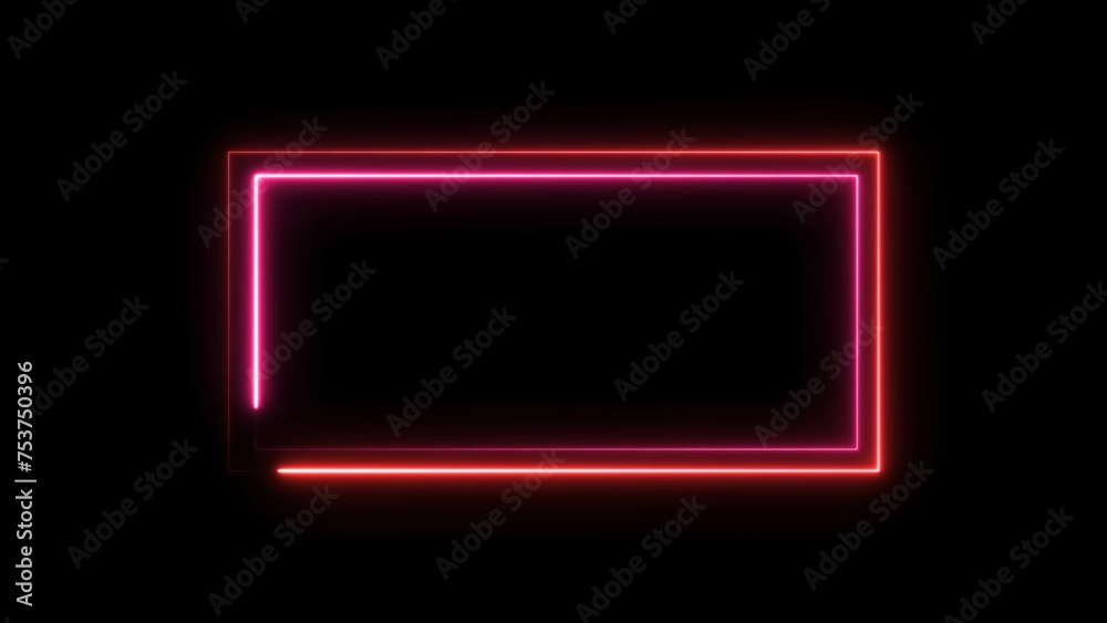 Neon rectangle frame icon illustration. Neon rectangle frame icon illustration.