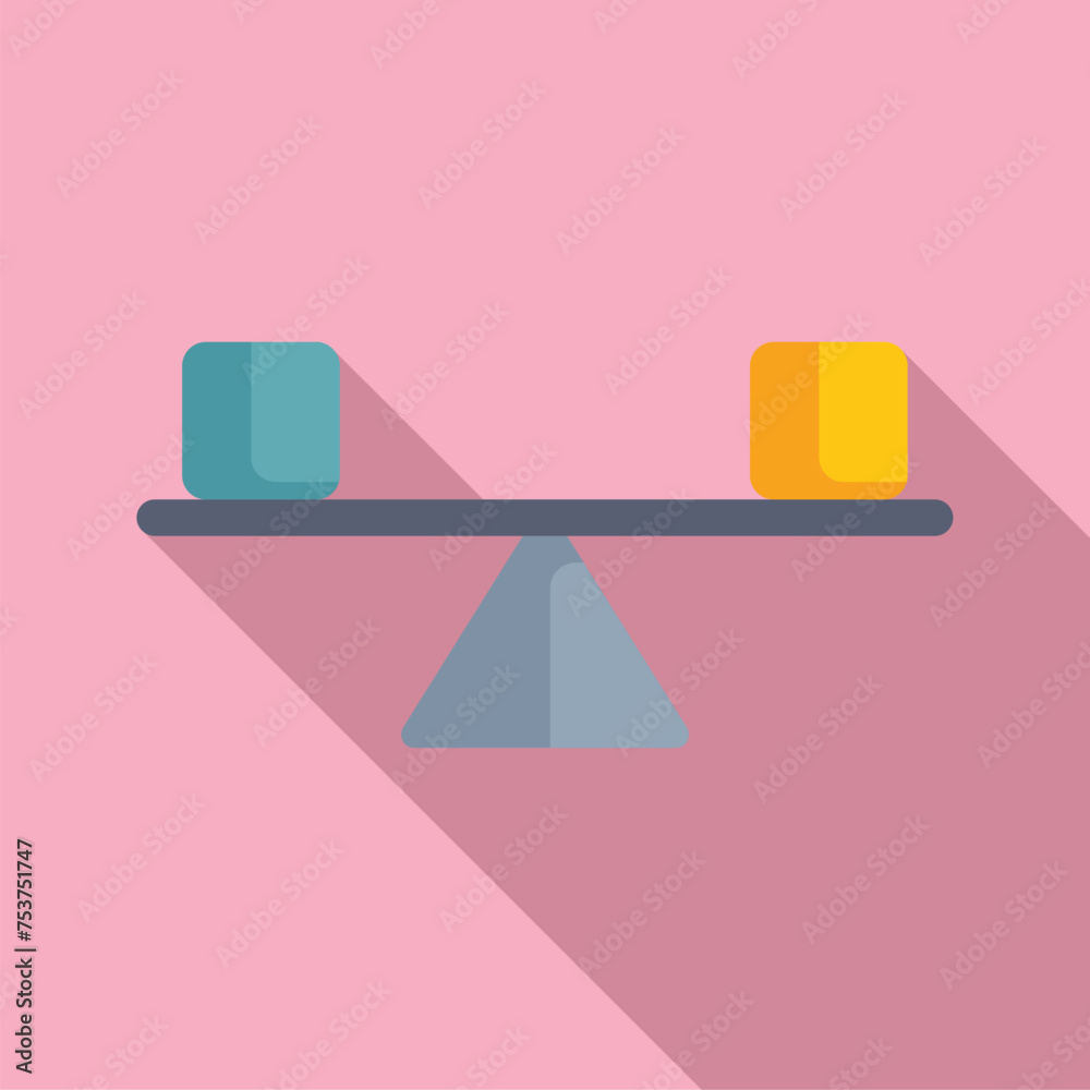 Coping skills balance icon flat vector. Work person task. Help therapy information - obrazy, fototapety, plakaty 