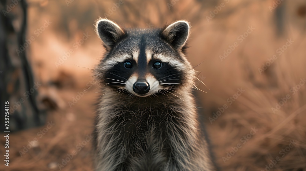 a cinematic and Dramatic portrait image for raccoon