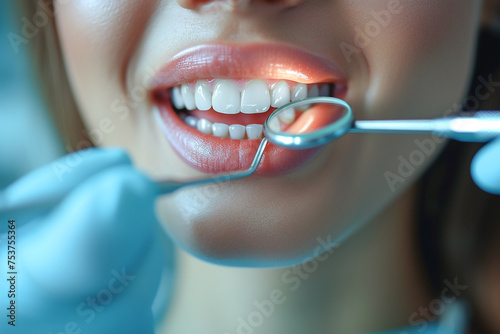 dentist with dental mirror