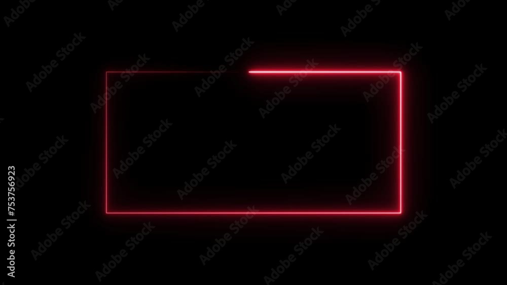 Abstract neon rectangle frame animation.