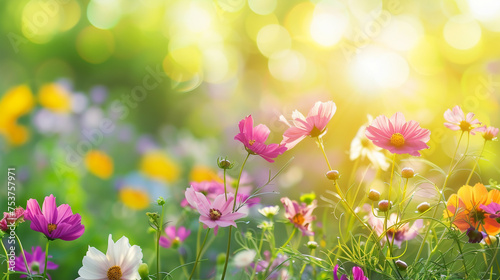 Beautiful floral spring abstract background of nature with copy space © Nuchylee