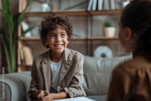 Boy opens up to his therapist in therapy about mental worries and needs Mental Health Treatment of Kids