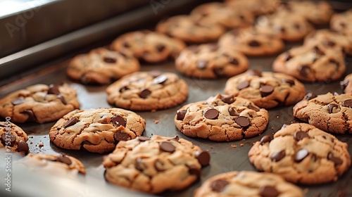 A tray of cookies fresh out of the oven