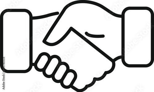 Worker handshake icon outline vector. Business coping skills. Tension learning photo