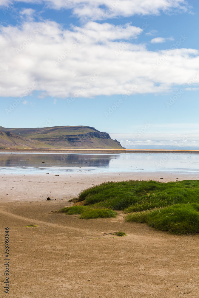 panoramic view over the Rauðisandur beach in Iceland in summer panoramic view over the Rauðisandur beach in Iceland in summer