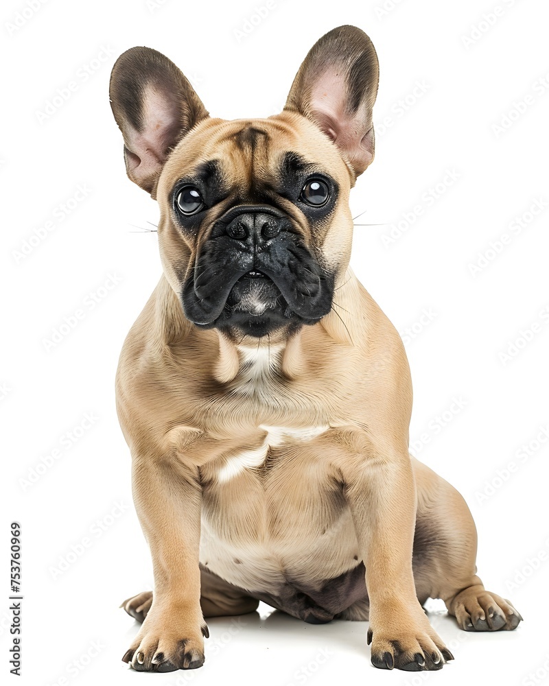 A French bulldog dog isolated on a white background