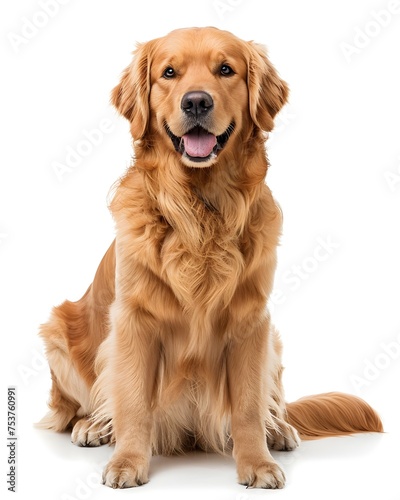 A Golden retriever dog isolated on a white background