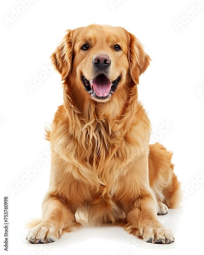 A Golden retriever dog isolated on a white background