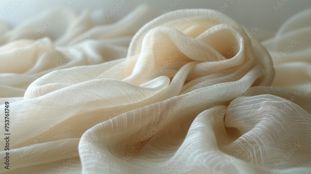 a close up of a white cloth with a blurry image of the fabric on the top of the fabric. a close up of a white cloth with a blurry image of the fabric on the top of the fabric.