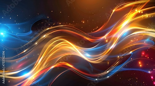 Abstract light lines and waves effect background