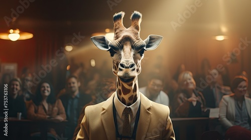 A giraffe starting his own film club