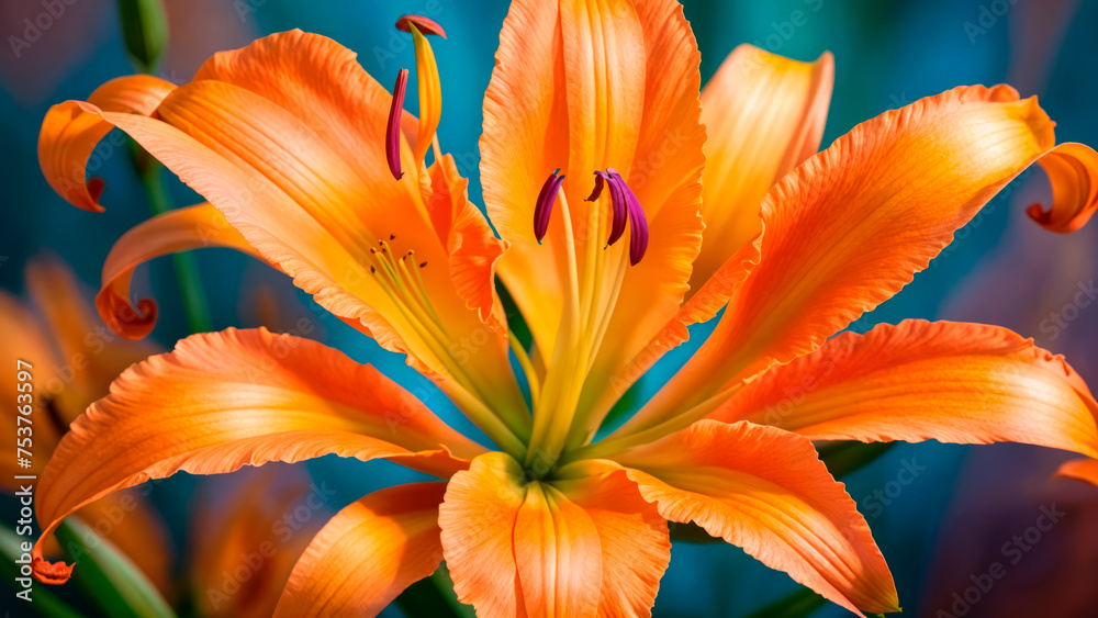 Orange lilies close-up Orange lilies close-up