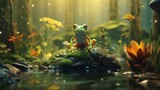 A frog developing his own YouTube channel
