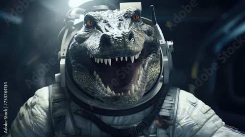 A crocodile who decided to become an astronaut and go into space photo