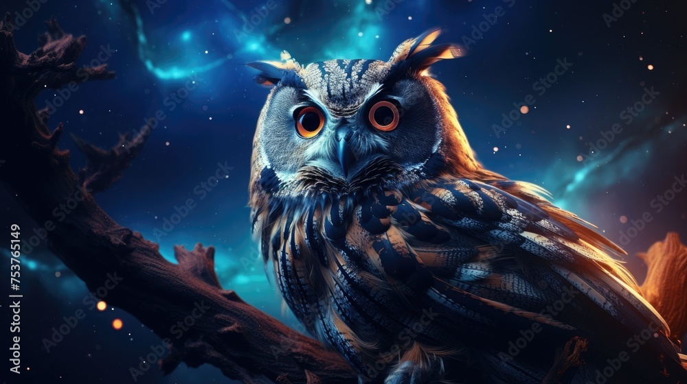 An owl who decides to become his own astronomer and study the stars An owl who decides to become his own astronomer and study the stars
