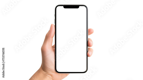 hand holding smart phone isolated on transparent background Remove png, Clipping Path, pen tool