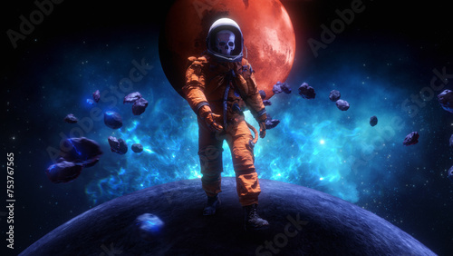 Skull Astronaut Space Walker 01