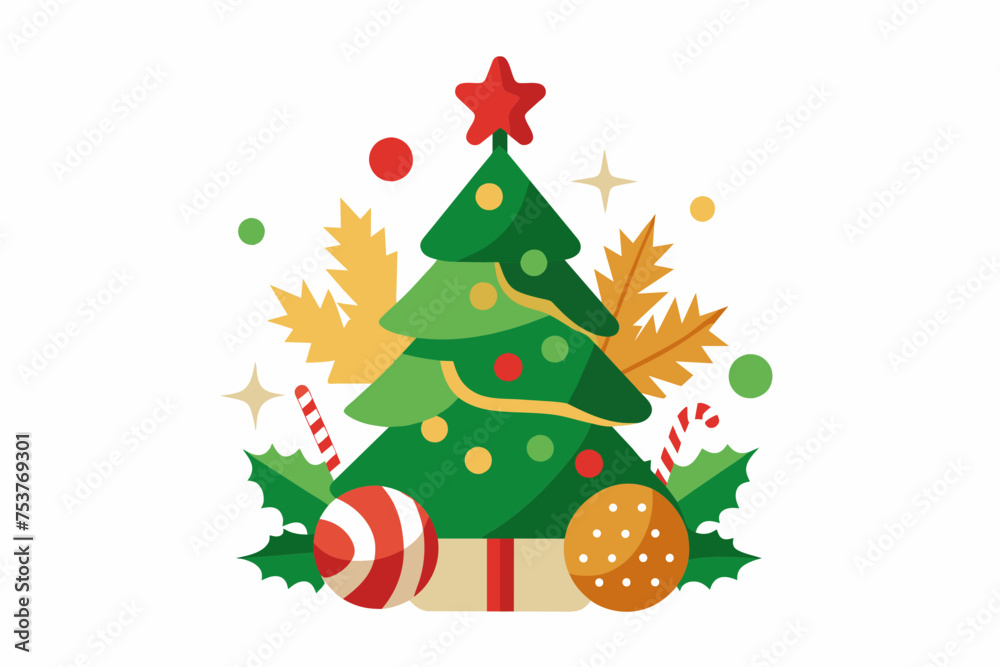 Fototapeta premium merry christmas vector svg on white background