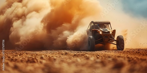 Dramaticcloudofdustcreatedbyspeedingracecarondirttrack. Concept Race Car, Dirt Track, Dramatic Cloud, Speeding, Action Shot