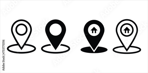 Location pin icon flat vector illustration design