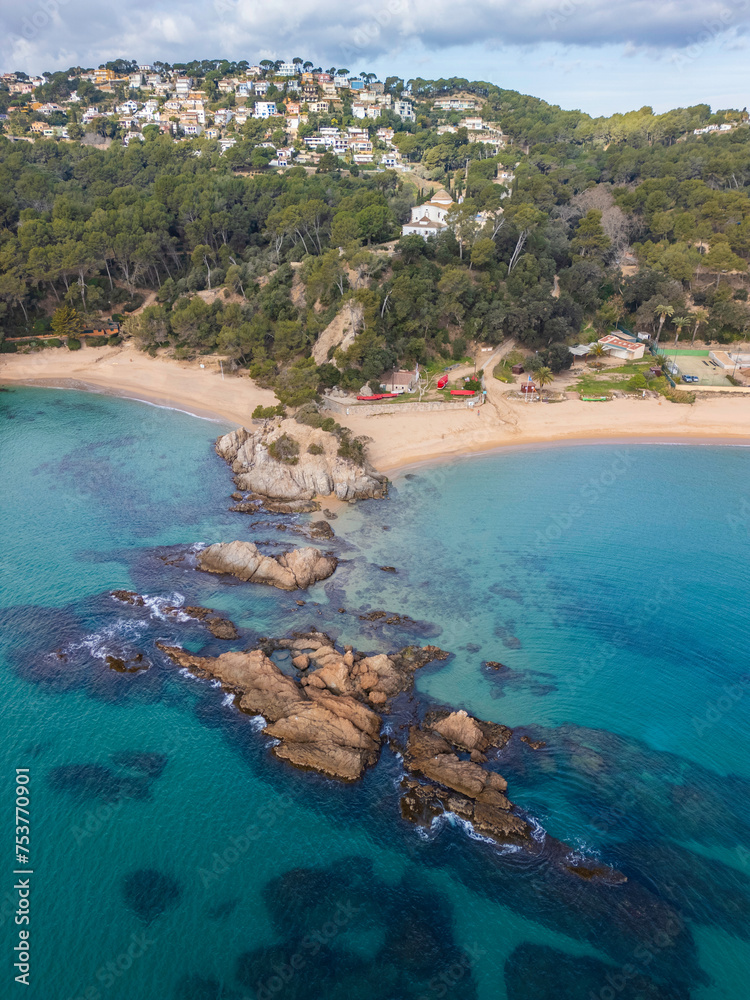 Santa Cristina beach in Lloret de Mar and Blanes Cala Treumal mmerse yourself in the beauty of Spain's Costa Brava with aerial views of Blanes 