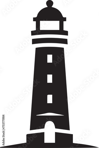lighthouse isolated on white with modern clean lines