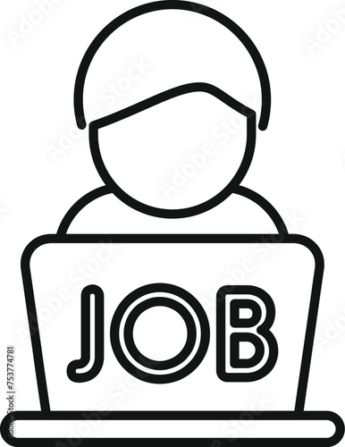 Top expert job icon outline vector. Locate personnel. Business best career