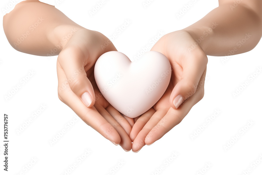 Close up of beautiful female hands in heart shape isolated on white background this png file with an isolated cutout object on a transparent background Close up of beautiful female hands in heart shape isolated on white background this png file with an isolated cutout object on a transparent background