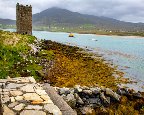 Kildawnet, Achill, Mayo, Ireland 2022. Castle by the sea.