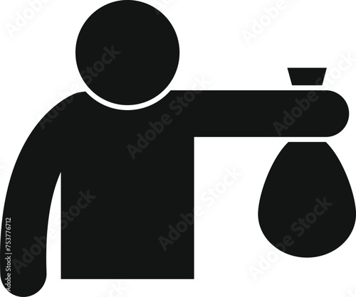 Help person support icon simple vector. Social love support. Contribute financial sponsor