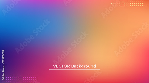 Smooth and blurry colorful gradient mesh background. Modern bright rainbow colors. Easy editable soft colored vector banner template. Premium quality