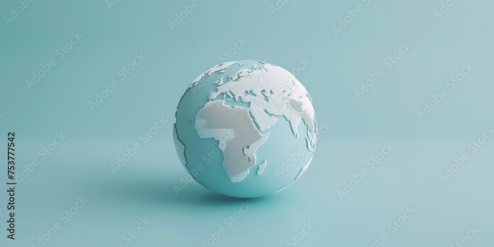 A blue globe with white dots on it