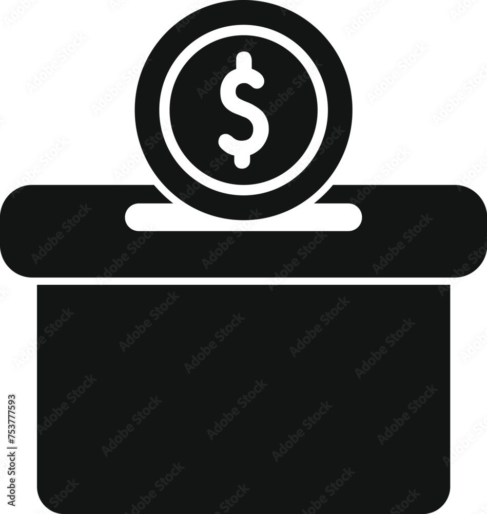 Care donate money box icon simple vector. Care people profit. Finance payment Care donate money box icon simple vector. Care people profit. Finance payment