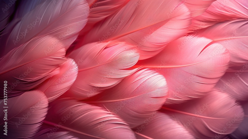 a close up of a bunch of pink feathers on a black background with a blurry image of the feathers.