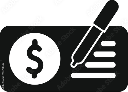 Writing profit bill icon simple vector. Business fundraising. Social love support